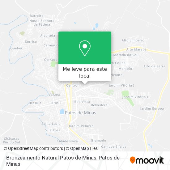 Bronzeamento Natural Patos de Minas mapa