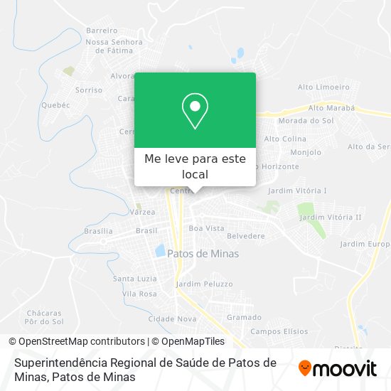 Superintendência Regional de Saúde de Patos de Minas mapa