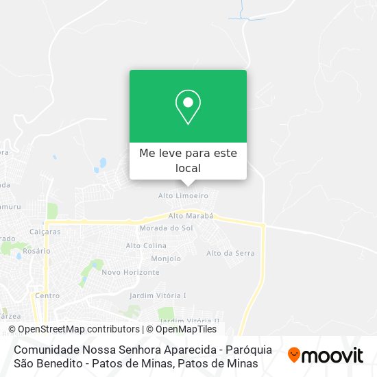 Comunidade Nossa Senhora Aparecida - Paróquia São Benedito - Patos de Minas mapa