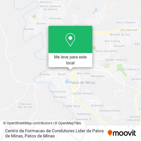 Centro de Formacao de Condutores Lider de Patos de Minas mapa