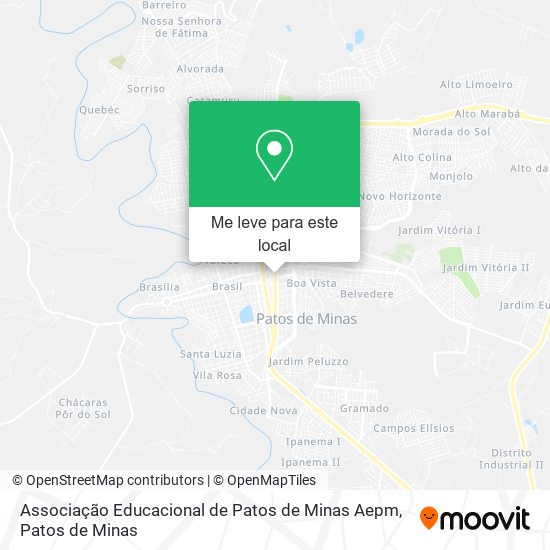 Associação Educacional de Patos de Minas Aepm mapa