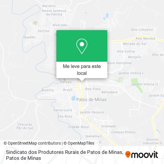 Sindicato dos Produtores Rurais de Patos de Minas mapa