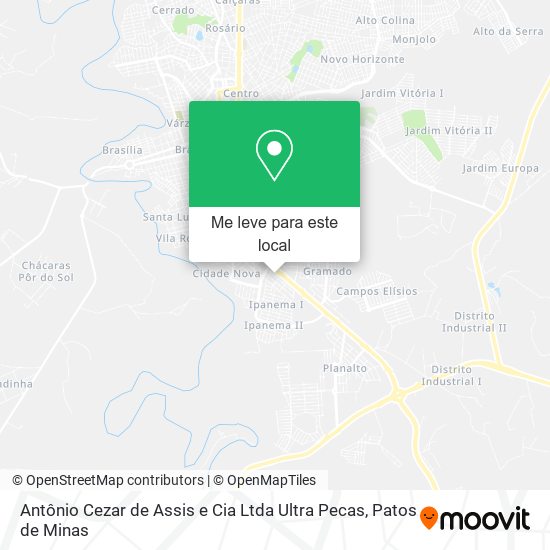 Antônio Cezar de Assis e Cia Ltda Ultra Pecas mapa