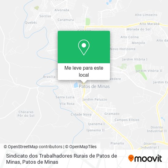 Sindicato dos Trabalhadores Rurais de Patos de Minas mapa