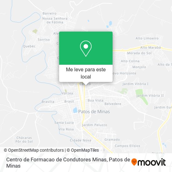 Centro de Formacao de Condutores Minas mapa