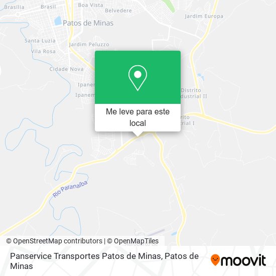 Panservice Transportes Patos de Minas mapa