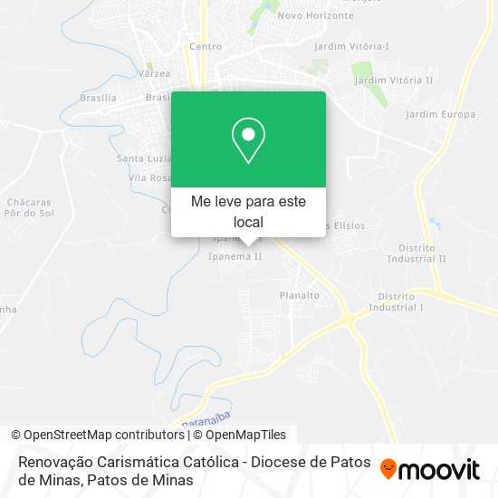 Renovação Carismática Católica - Diocese de Patos de Minas mapa