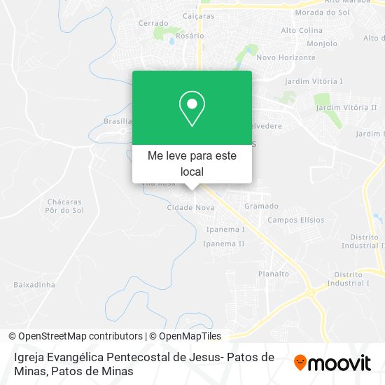 Igreja Evangélica Pentecostal de Jesus- Patos de Minas mapa