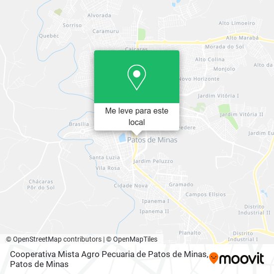 Cooperativa Mista Agro Pecuaria de Patos de Minas mapa