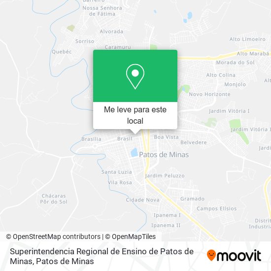 Superintendencia Regional de Ensino de Patos de Minas mapa