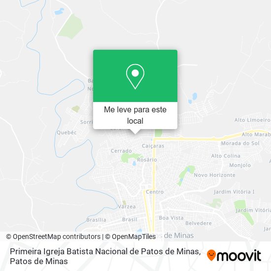 Primeira Igreja Batista Nacional de Patos de Minas mapa