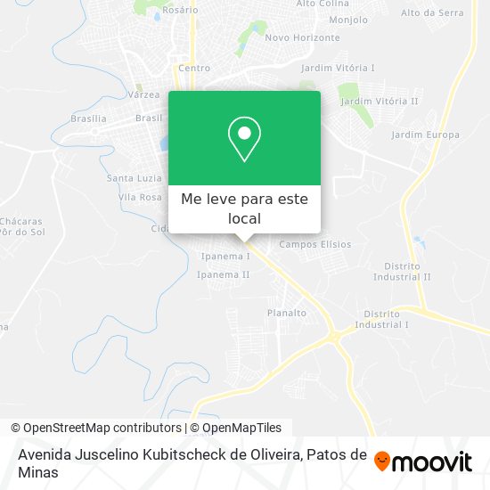 Avenida Juscelino Kubitscheck de Oliveira mapa