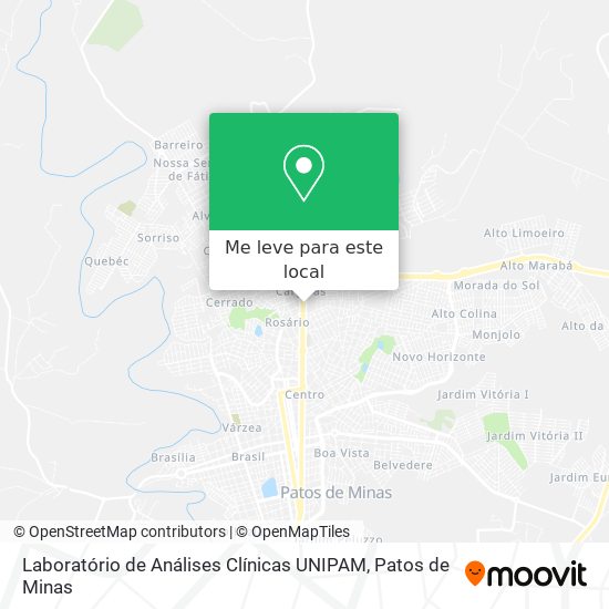 Laboratório de Análises Clínicas UNIPAM mapa