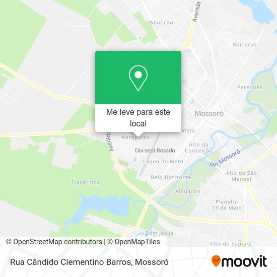 Rua Cândido Clementino Barros mapa