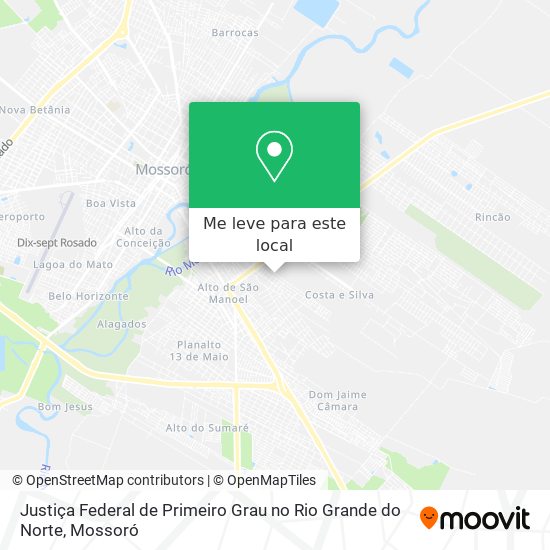 Justiça Federal de Primeiro Grau no Rio Grande do Norte mapa