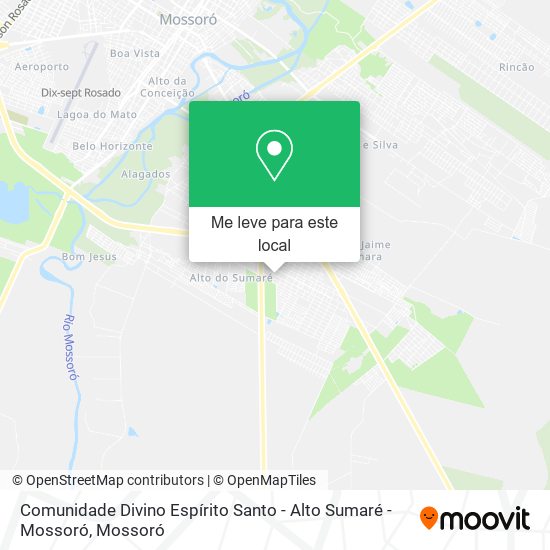 Comunidade Divino Espírito Santo - Alto Sumaré - Mossoró mapa