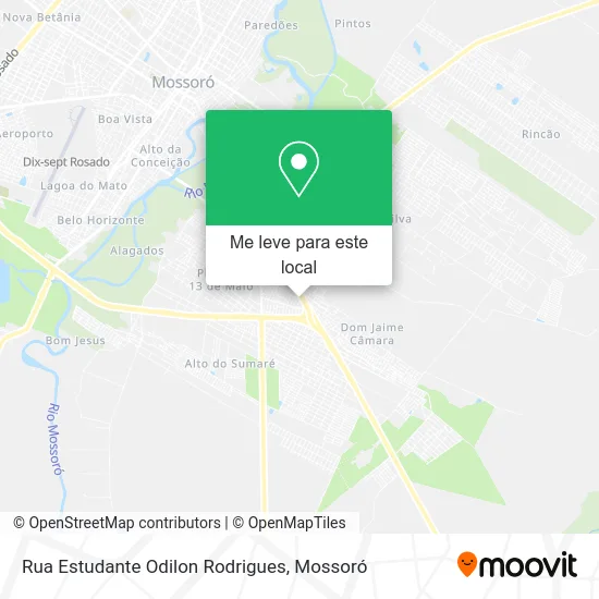 Rua Estudante Odilon Rodrigues mapa