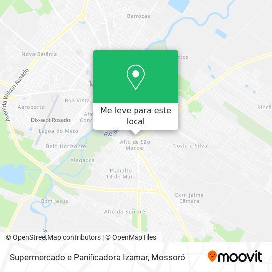Supermercado e Panificadora Izamar mapa