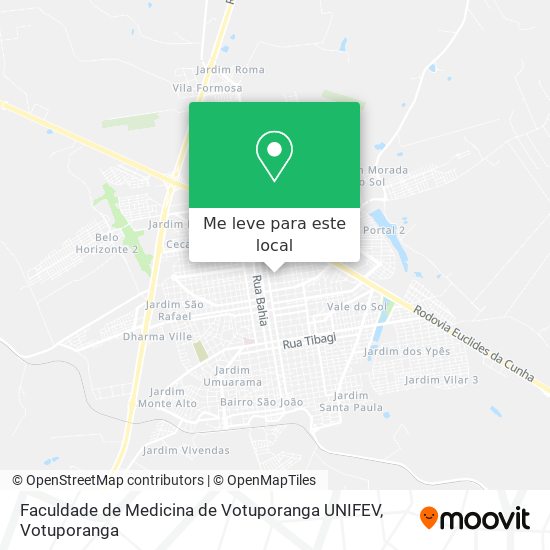 Faculdade de Medicina de Votuporanga UNIFEV mapa