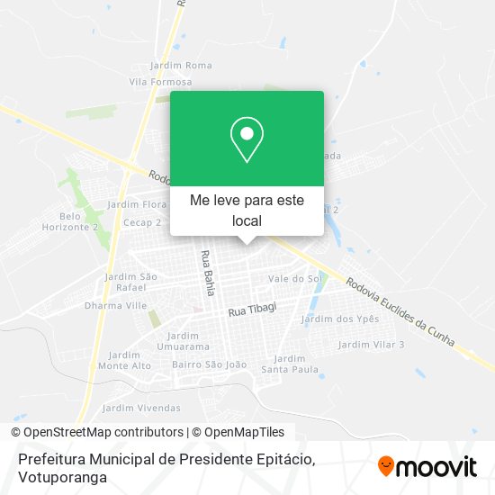 Prefeitura Municipal de Presidente Epitácio mapa