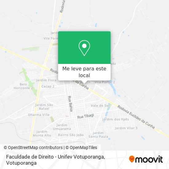Faculdade de Direito - Unifev Votuporanga mapa