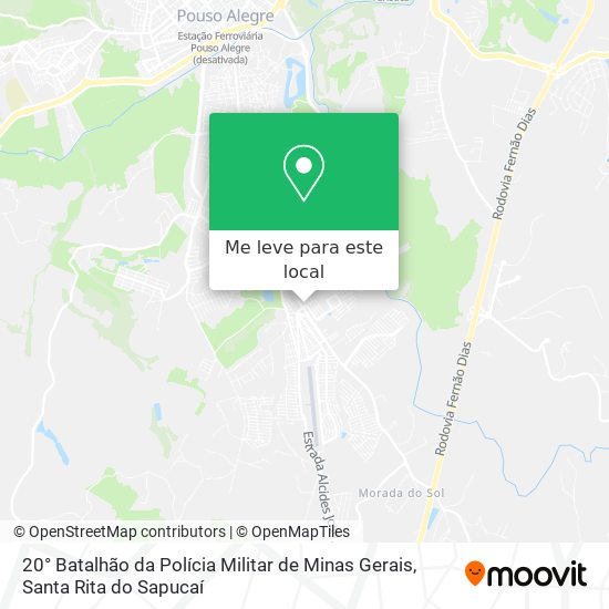 20° Batalhão da Polícia Militar de Minas Gerais mapa