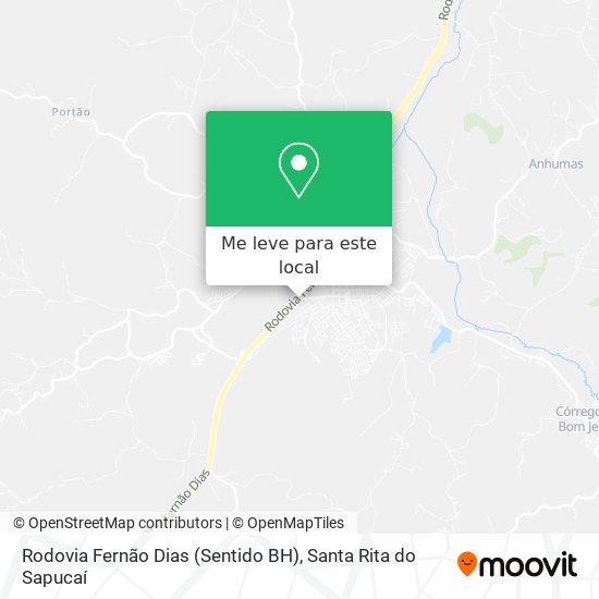 Rodovia Fernão Dias (Sentido BH) mapa