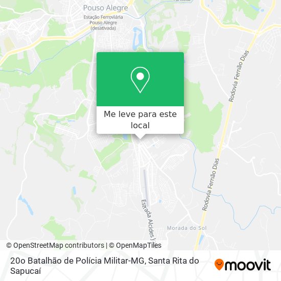 20o Batalhão de Polícia Militar-MG mapa