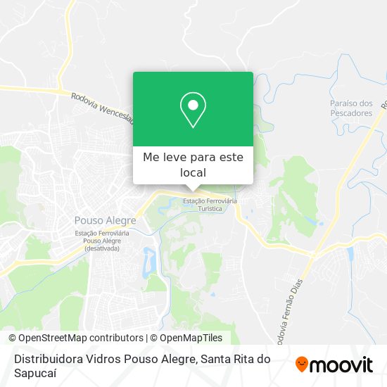 Distribuidora Vidros Pouso Alegre mapa