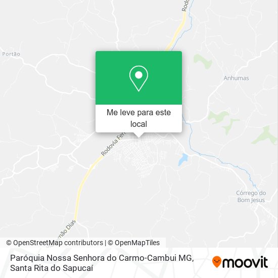 Paróquia Nossa Senhora do Carmo-Cambui MG mapa