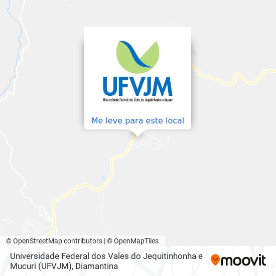 Universidade Federal dos Vales do Jequitinhonha e Mucuri (UFVJM) mapa