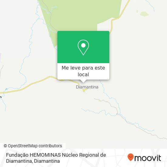 Fundação HEMOMINAS Núcleo Regional de Diamantina mapa