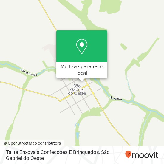 Talita Enxovais Confeccoes E Brinquedos, Rua Santa Catarina, 1710 São Gabriel do Oeste São Gabriel do Oeste-MS 79490-000 mapa
