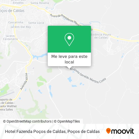 Hotel Fazenda Poços de Caldas mapa