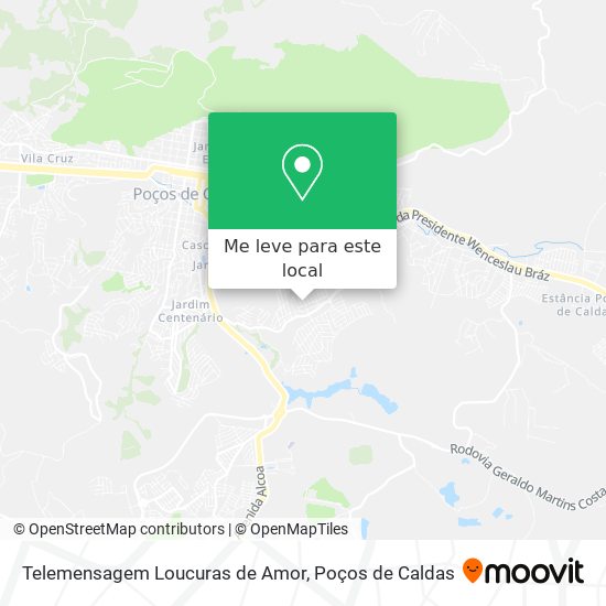 Telemensagem Loucuras de Amor mapa