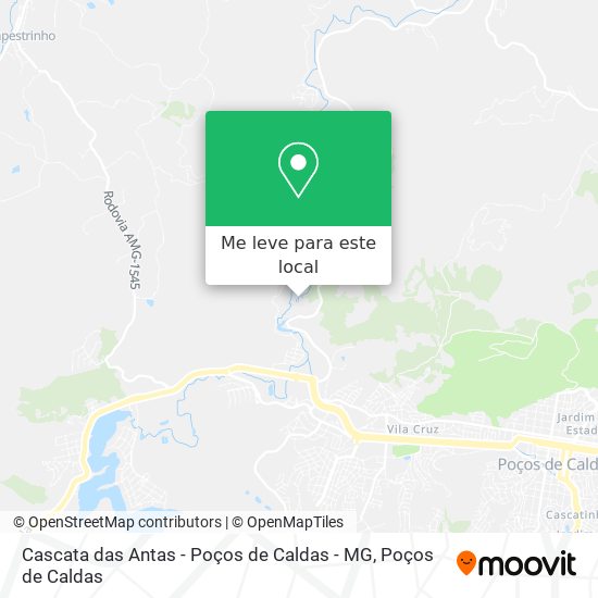 Cascata das Antas - Poços de Caldas - MG mapa