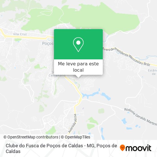 Clube do Fusca de Poços de Caldas - MG mapa