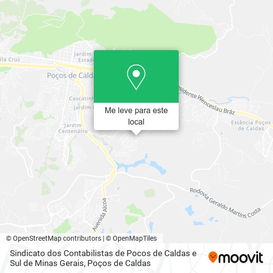 Sindicato dos Contabilistas de Pocos de Caldas e Sul de Minas Gerais mapa