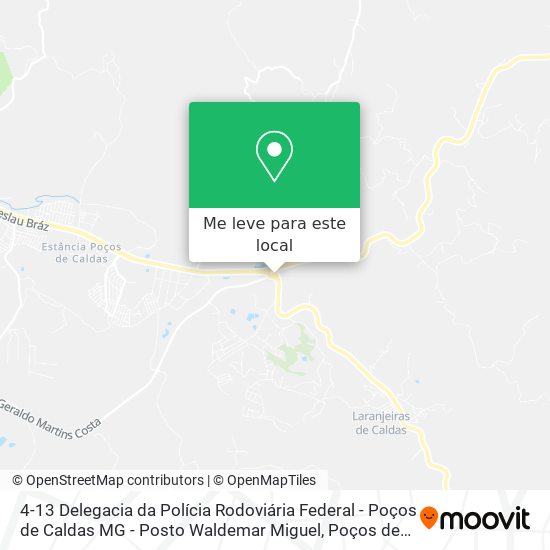 4-13 Delegacia da Polícia Rodoviária Federal - Poços de Caldas MG - Posto Waldemar Miguel mapa