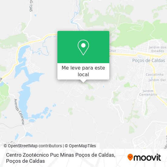 Centro Zootécnico Puc Minas Poços de Caldas mapa