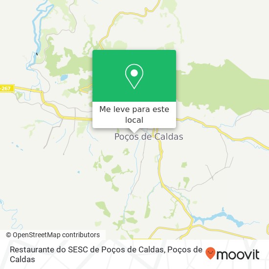 Restaurante do SESC de Poços de Caldas mapa