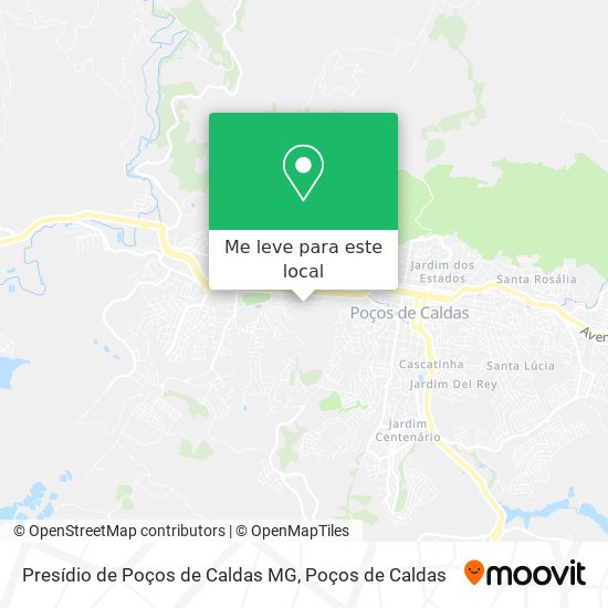 Presídio de Poços de Caldas MG mapa