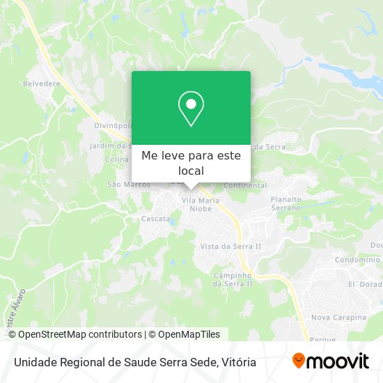Unidade Regional de Saude Serra Sede mapa