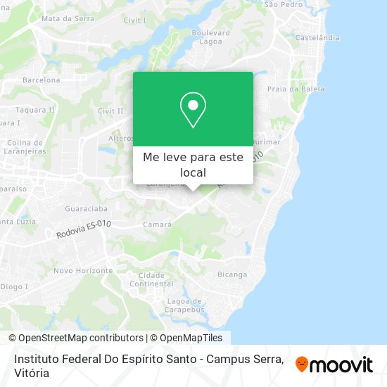 Instituto Federal Do Espírito Santo - Campus Serra mapa