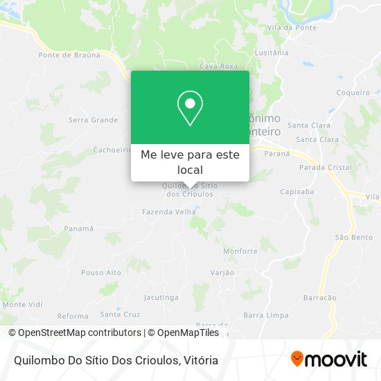 Quilombo Do Sítio Dos Crioulos mapa