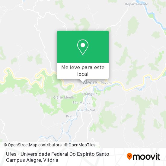 Ufes - Universidade Federal Do Espírito Santo Campus Alegre mapa