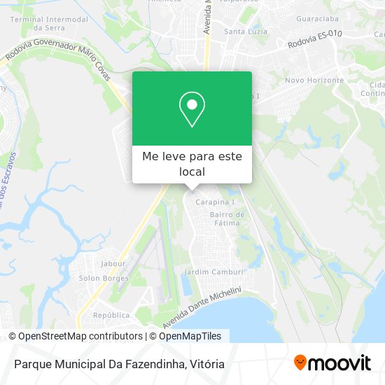 Parque Municipal Da Fazendinha mapa
