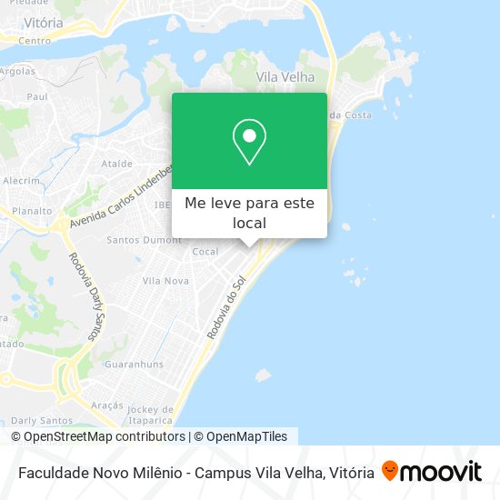 Faculdade Novo Milênio - Campus Vila Velha mapa
