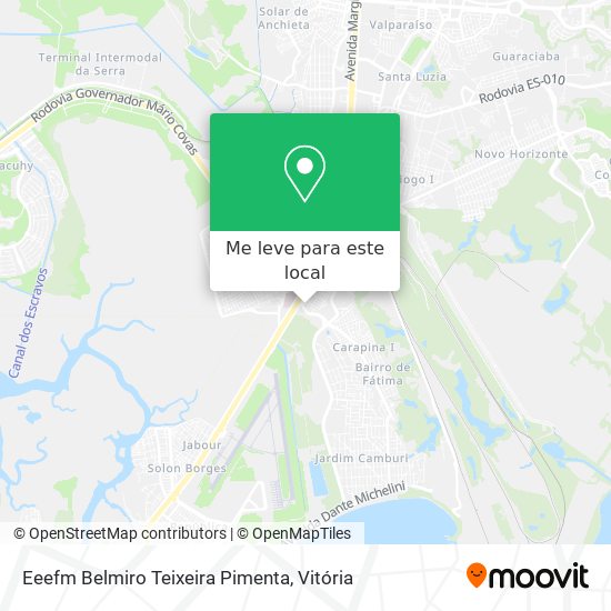 Eeefm Belmiro Teixeira Pimenta mapa