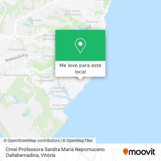 Cmei Professora Sandra Maria Nepomuceno Dallabernadina mapa